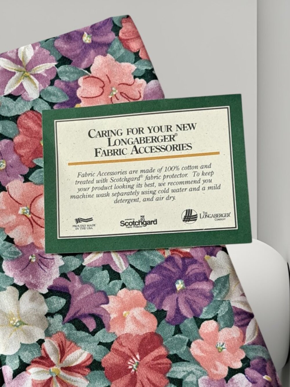 Longaberger Set Of 2 Petunia Fabric Napkins With Purple Trim Brand New